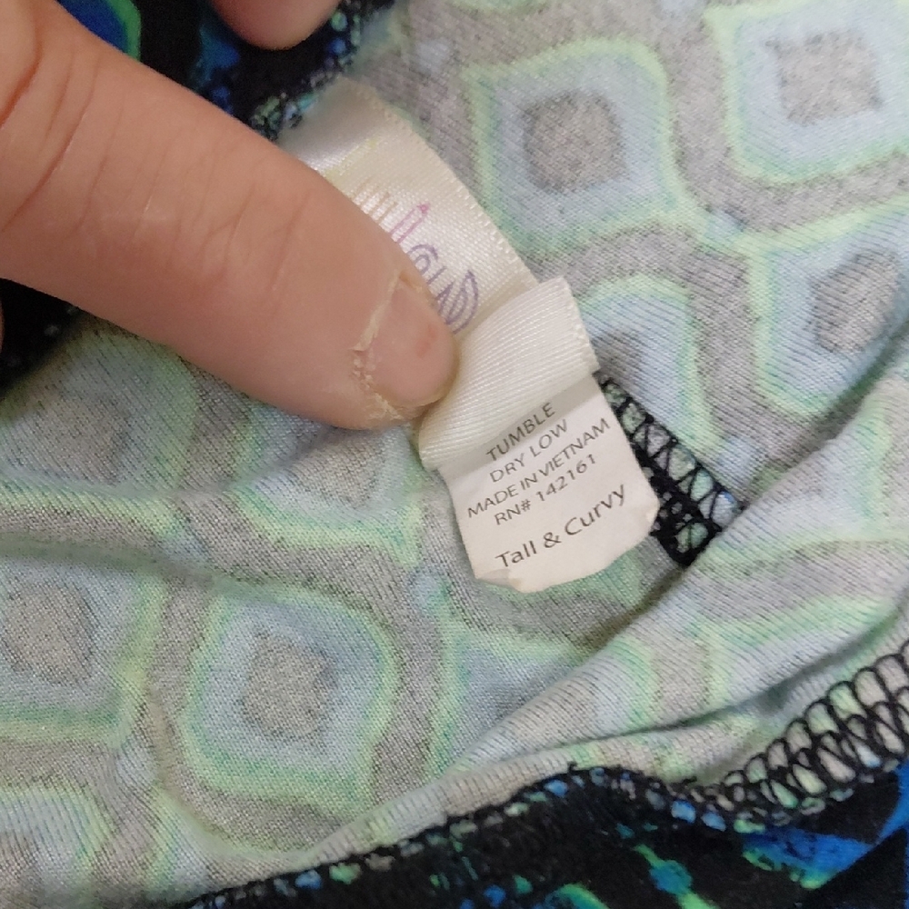 $5🧨  LuLaRoe Blue Teal Geometric Print Leggings - Picture 5 of 11